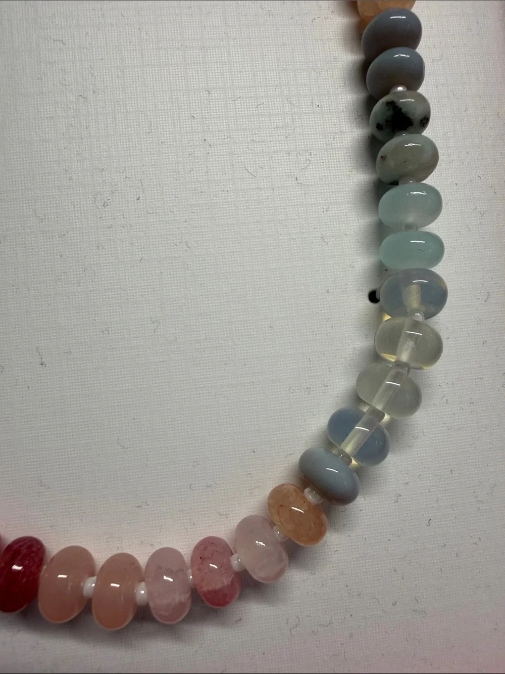 Piper K | Pastel Genuine Stone Beaded Choker Necklace ~ Gold Accent Coastal Boho